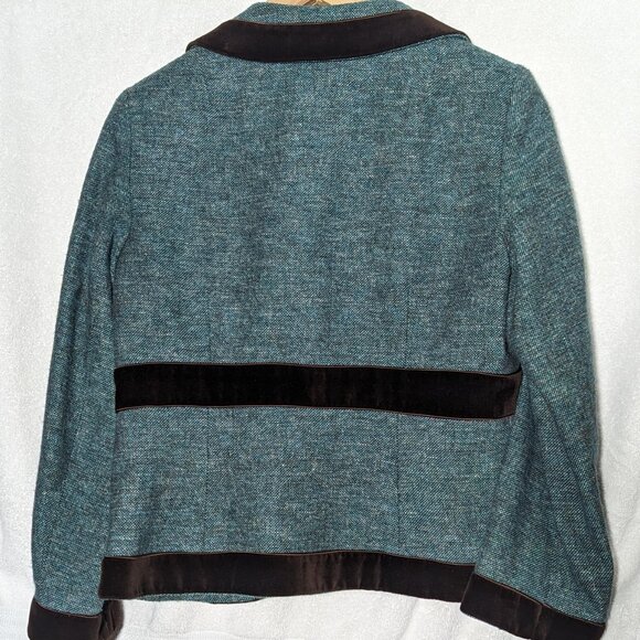 Nanette Lepore wool velvet turquoise blazer - Picture 2 of 2